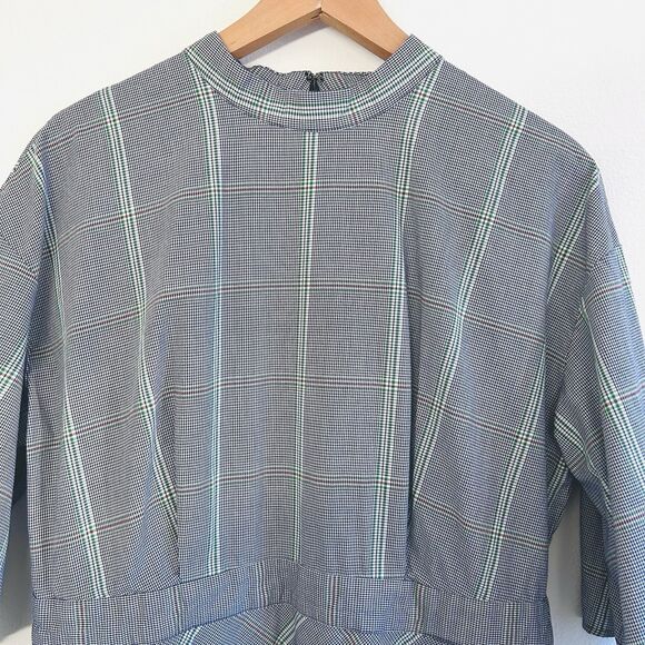 Who What Wear Sz XL Micro Houndstooth Asymmetrical Dress Preppy Career Modest - Picture 3 of 15